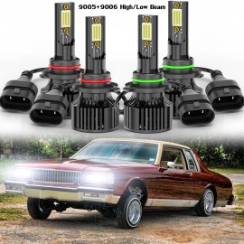 CHUSYYRAY For Chevy Caprice 1987-1990 4X6000K COB High Low Beam LED Headlight Bulbs Combo