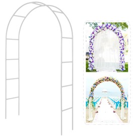 Metal Pergola Arbor,Wedding Arch 4.6 Feet Wide x 7.9 Feet High,Assemble Freely Lightweight Wide Wedding Garden Arbor Bridal Party Decoration White