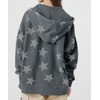 MISSACTIVER Women Star Graphic Zip Up Hoodies Y2k Drawstring Star