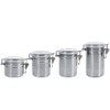 4pc Stainless Steel Canister Set with Clear Acrylic Lids &
