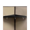 FEYRUN Metal Cubicle Corner Shelf with 3 Hooks for Office