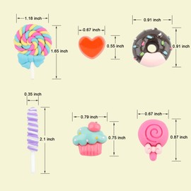 Kawaii Nail Charms, 50 Pcs Slime Bulk, Candy for Acrylic Nails, Cute Flatback Resin for DIY Crafts Making, Ornament Scrapbooking