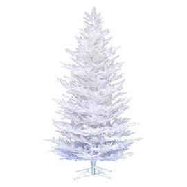Vickerman G197155 Cedar Pine Christmas Tree, Flocked White on White