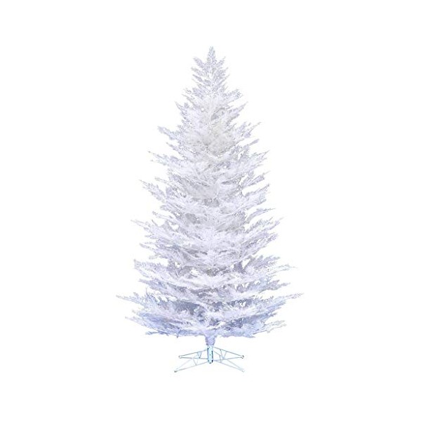 Vickerman G197155 Cedar Pine Christmas Tree, Flocked White on White