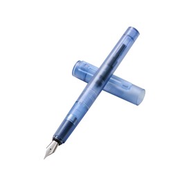 Kaco SKY Fountain Pen with Extra 8 Ink Cartridges, Black Ink Pen with Fine Nib and Ink Converter, Blue