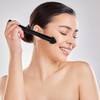 2 Stk Doppelseitige Haaransatzpuderpinsel, Schwarze Make-up-Pinsel mit Schwammkopf und Nylonborsten