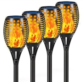 Aityvert Solar Torch Lights, 43" Flickering Flames Outdoor Waterproof Landscape Decoration, Dusk to Dawn Auto On/Off Security for Yard Garden Pathway Driveway 4-Pack