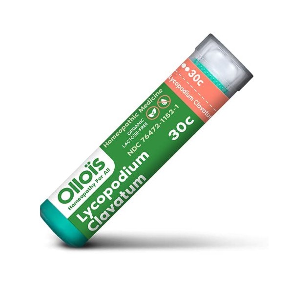 OLLOIS Lycopodium Clavatum 30c, Organic, Lactose-Free Homeopathic Medicine, 80 Pellets (Pack of 1)