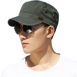 Comhats XXL/XXXL Caps for Men Extra Large Head Army Caps Military Cap 100% Breathable Cotton Sun Caps Oversized Baseball Cap for Golf Runnig 62-65cm 033#Green