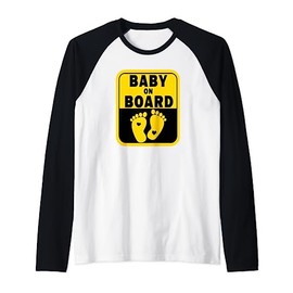 Baby On Board Signage Sign Mom To Be Pregnancy Announcement Raglan, black