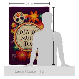 Angeleno Heritage Celebrate Dia Muertos Burlap House Flag Eagle Set Fall Day of Dead Los Fiesta Mexican Party Autumntime Decoration Banner Small Garden Yard Gift Double-Sided, Made in USA