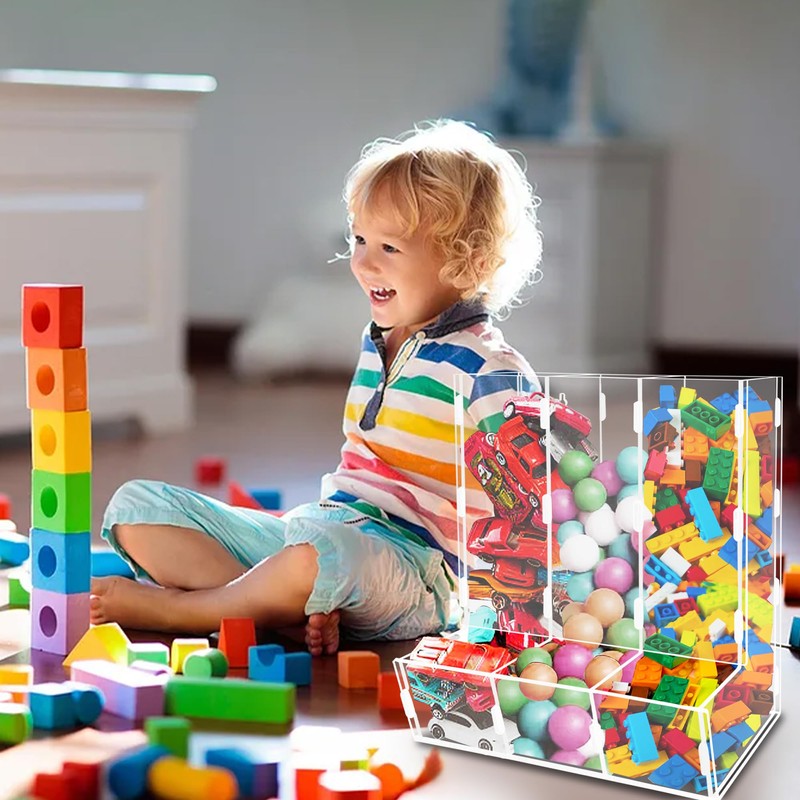 Montex Acrylic Wall Toy Dispenser, Acrylic Wall Storage, (Triple Compartment)