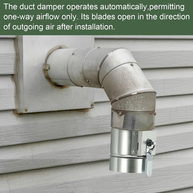 YOKIVE 4.9-inch HVAC Duct Manual Volume Backdraft Damper, Galvanized Iron