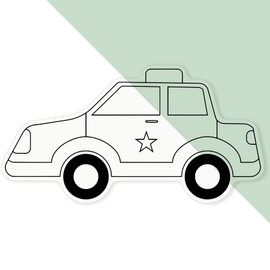 Extra Large 460mm 'Police Car' Transparent/Clear Sticker Decal for Windows/Cars/Walls (DC00140371)