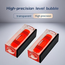 High precision mini level bubble, mini bubble, three line ball, ruler, household level magnetic 4PCS (40x17.5x15mm red magnetic)