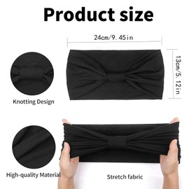 DEFIYEAR 3Pcs Elastic Headband Set, Wide Headbands for Women’s Hair, Comfortable Knotted Hair Scarfs, Perfect for Yoga Sports Daily Wear, Non-Slip & Stylish Headbands for Women UK