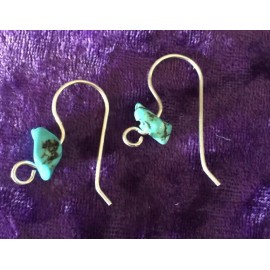 Cactus Mountain Designs Handmade Sterling Silver French Ear Wire Earring Hooks With Turquoise