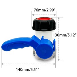LEPEVNEY 62mm IBC Tote Tank Butterfly Valve Tap Water Adapter IBC Tank Water Container Control Connector Replacement DN40