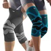 Knee Banding Sleeve & Brace for Exercise, Running, Hiking - Joint and Patella Support Blue L