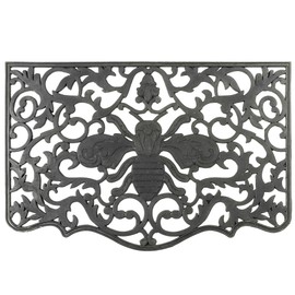 MACKENZIE-CHILDS Rubber Door Mat, Decorative Outdoor Floor or Front Door Mat, 36" L x 24" W, Queen Bee
