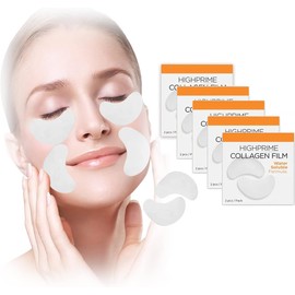 10 Piezas de Película Soluble de Colágeno Highprime Mascarilla de Película de Colágeno Highprime Parches de Mascarilla de Colágeno para Ojos Pasta de Esencia de Colágeno Sólido para Antienvejecimiento Hidratante Reafirmante
