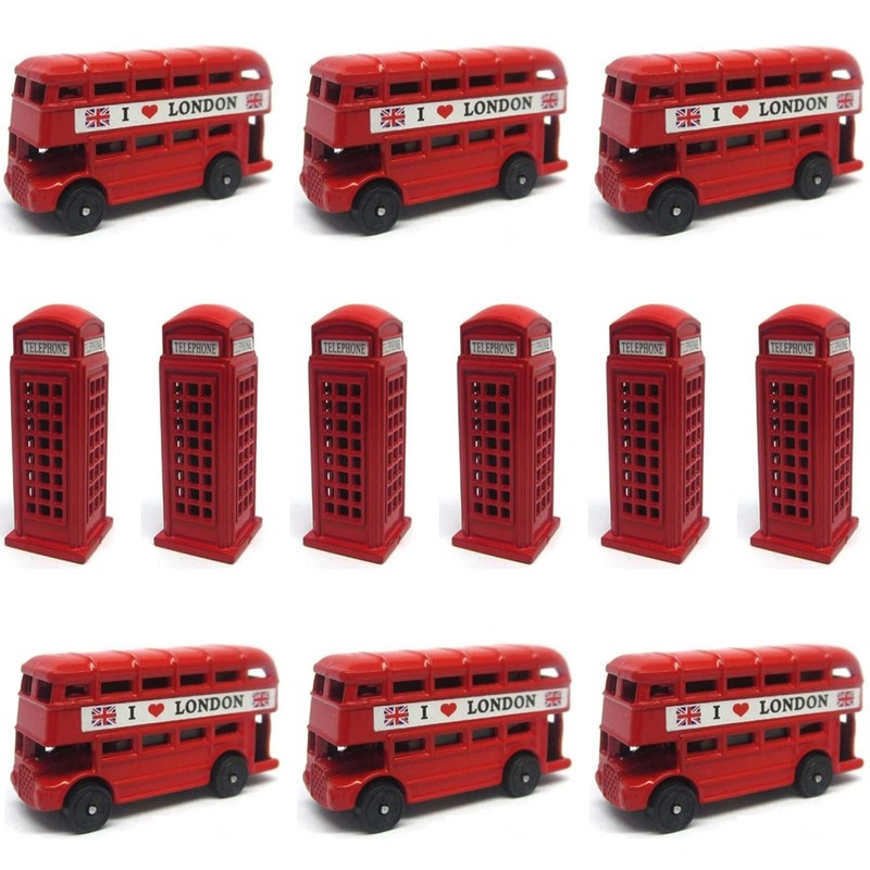 Set of 10 London 3D BUS & TELEPHONE Box Magnet