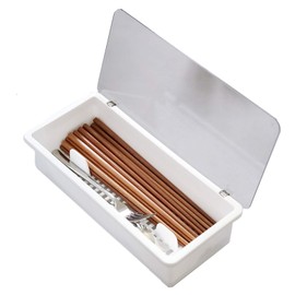 JMYDecor Food Storage Box Cutlery Utensil Storage Box with Lid Plastic Drawer Fridge Freezer Pantry Storage Box