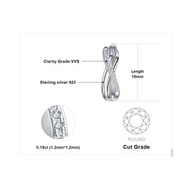JewelryPalace Infinity Cubic Zirconia Creole Hoop Earrings for Women, Love Knot 925 Sterling Silver 14k White Gold Plated Huggie Earrings for Women, Simulated Diamond Jewelry Sets