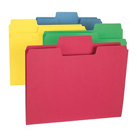 Smead SuperTab File Folder, Oversized 1/3-Cut Tab, Letter Size, Assorted Primary Colors, 24 per Pack (11956)