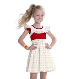 Girls Kids Zombies Nova Dress Costume Daywalker Dresses with Wristband Outfits Set