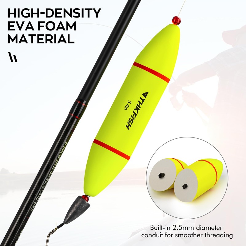 THKFISH - Bobbers flotadores EVA-Slider-Bobbers para pesca de mar, bagre,