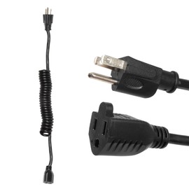 Iron Forge Cable SJEOW Black Outdoor Coiled Extension Cord 10 ft,13 Amp Oil Resistant & Flame Retardant 3 Prong Coiled Electrical Power Cable 10ft for Indoor & Outdoor, Great for Outdoor Lights Decor