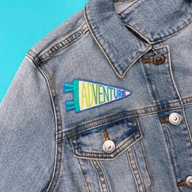 Pawprint Family | Adventure Pennant Flag Sew on Patch | Personalise Jackets, Bags, and More, with Fun Badges to Express Yourself!