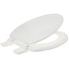 EZ-FLO White Wood Toilet Seat with Lid, Elongated, 65907