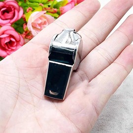 HAADI Referee Whistle 1 Pack Stainless Steel Sports Whistle Super Loud Crisp Sound Coach Whistle for School Sports Training, Football, Security and Emergency Survival