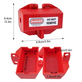 90 x 51 x 51 mm Lockable Box for Socket Lock, Red Colour Box Lockable for Socket, Lockable Box for Locking, 13 mm Wire Passage Socket Lock Lockable (1)
