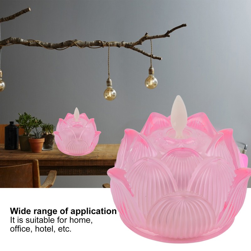 LED Flower Lamp Imitation Glass Yellow Light Electronic Candle Lotus