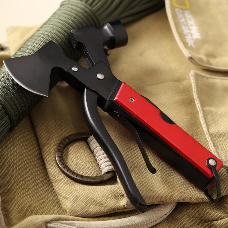 Men's Multi Tool Steel Hammer Camping Accessories Foldable Hammer Axe