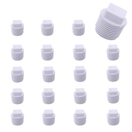20 Pack 1/2 Inch PVC Pipe Male Thread Plug, PVC Male Threaded Pipe End Cap, PVC Male Thread Plug adaptor Thread Water Pipe closing for Plumbing Water Line