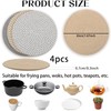 20CM Placemats Set of 4, Round Cotton Braided Woven Placemats,