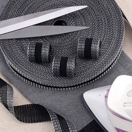 Marcobrothers Iron-on Instant Hem Tape 11 Yard, Permanent No Sew Hemming Tape, Washable Hem Adhesive Tape, Iron on Pants Shortening Tape, Hem Fabric Tape (Black, 11 Yard / 1 Roll)