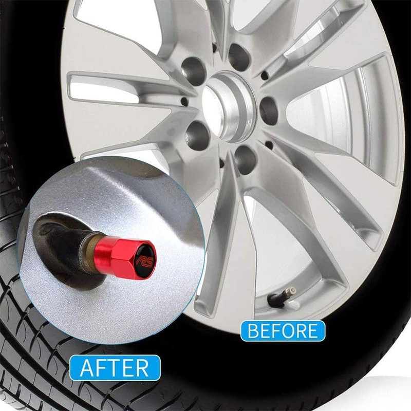 XDG 4Pcs Car Tire Covers Rustproof Metal Chrome Valve Stem