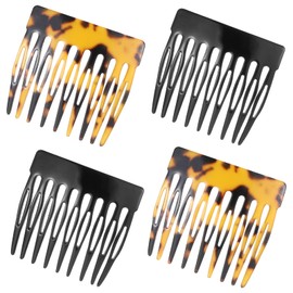 Bewudy 4pcs French Hair Side Combs, Small Combs for Twist Hair Styling Strong Hold Hair Comb Clips for Women Decorative Clips