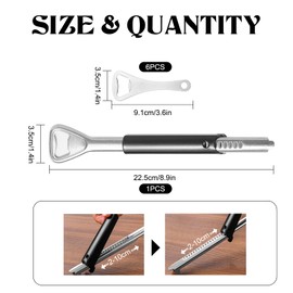 TBWBEC Pack of 7 Manual Can Openers, Bottle Openers, Stainless Steel, Jar Opener, Screw Cap Opener, Adjustable Lid Opener, Multifunctional Kitchen Tools, Household 2-in-1