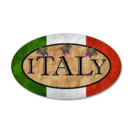 CafePress Italian Flag Wall Decal 20"x12" Oval Wall Decal, Vinyl Peel, Reusable Cling