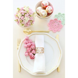 Juego de 24 servilleteros, hebillas redondas de metal para servilletas, soporte hueco para bodas, fiestas, cenas, Navidad, decoración de mesa (dorado)