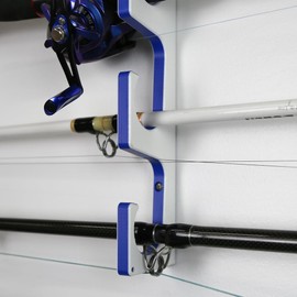 TRAPSKI Made in the USA Premium Fishing Rod/Pole Holder Rack Organizers | Wall or Boat Mounting Fishing Rod Rack | Durable Marine Grade HDPE Plastic | Pole Holder for up to 4 Rods | Stackable