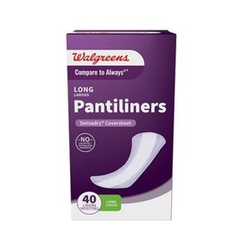 Long Pantiliners, Sensadry Coversheet, 40 Count, Chlorine-Free (Pack of 2)