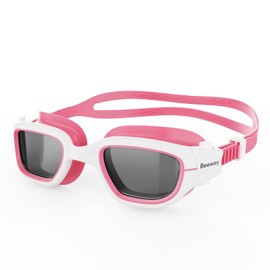BEEWAY Kids Swimming Goggles 6-14 | Wide View | Anti-fog | Anti-leak | Quick Adjust Strap | UV Protection | Super Comfort for Boys and Girls