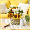 Mimorou 20 Pcs Artificial Sunflower Bouquets Faux Flowers Bouquet Latex